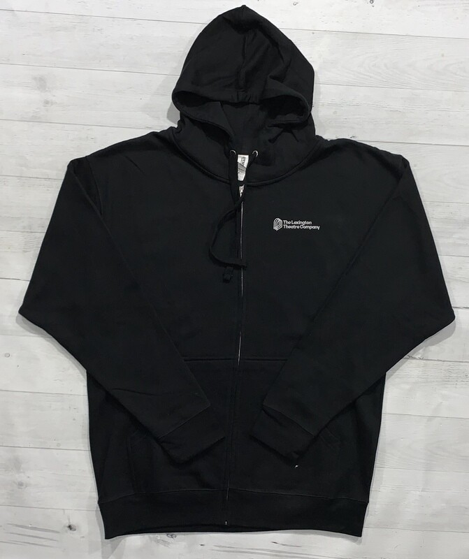 Unisex Independent Trading Co. Black Midweight Full Zip Hooded Sweatshirt with Embroidered Left Chest Logo (LTC)