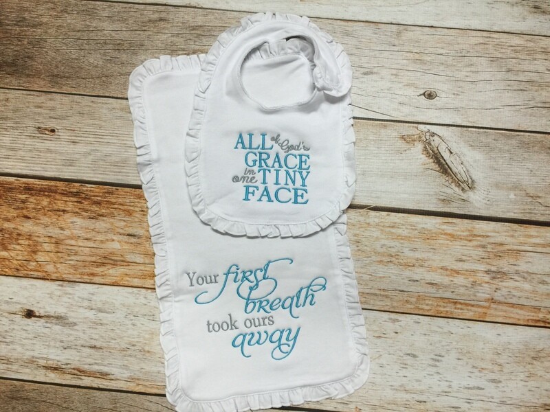 Ruffle Bib &amp; Burp Cloth