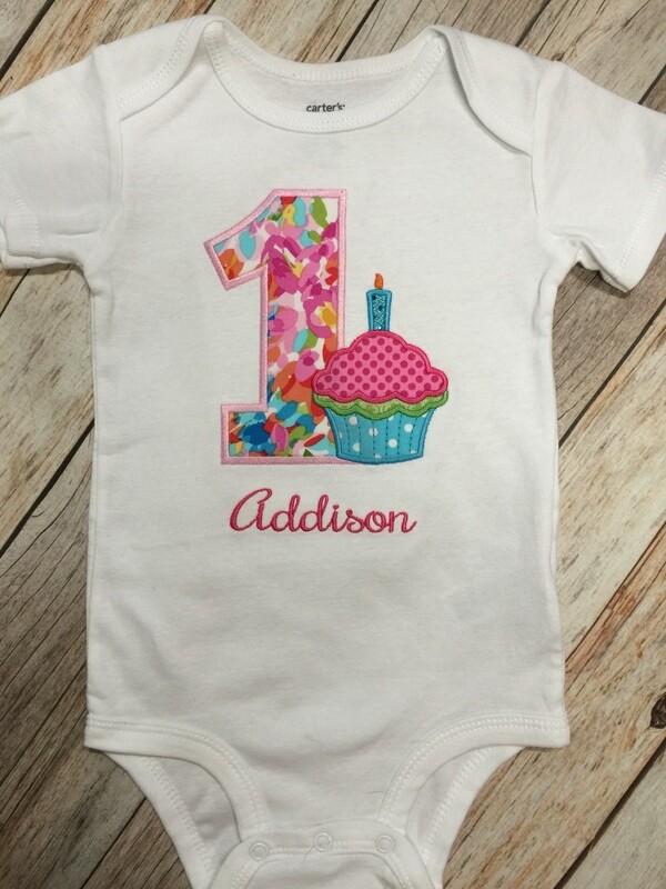 First Birthday Cupcake Onesie