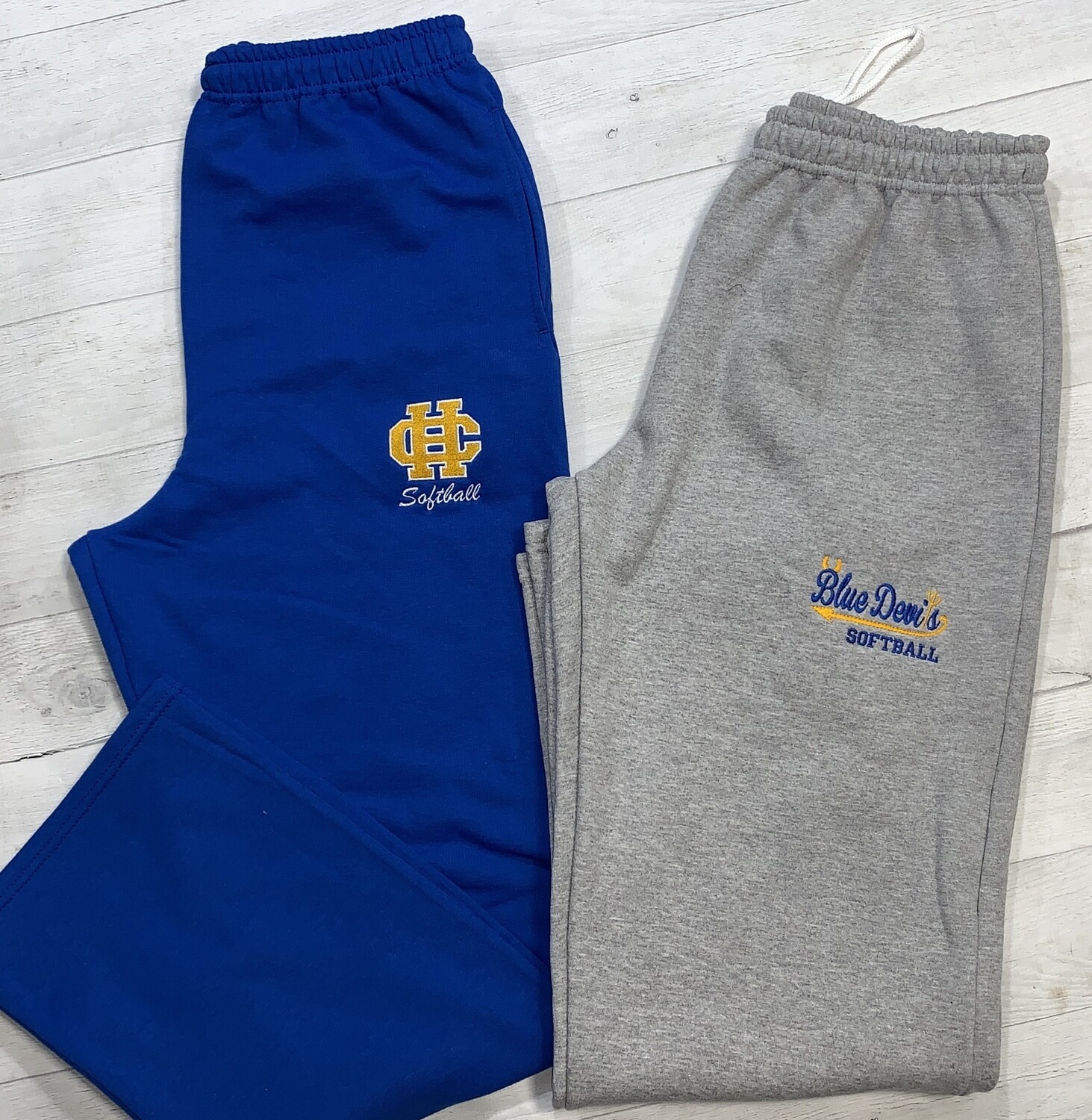 Open Bottom sweat pants with your choice of HC Logo