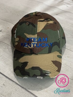 #TeamKentucky Distressed Camo Hat