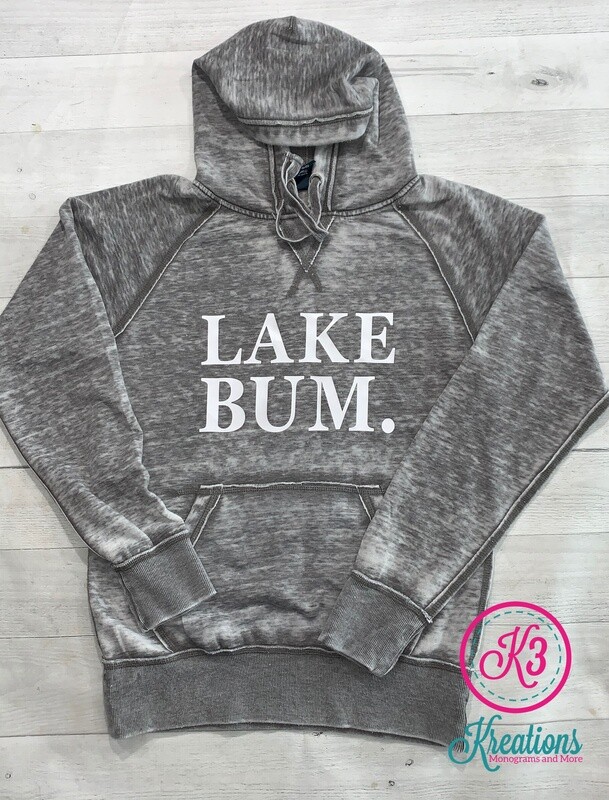 Adult Lake Bum Vintage Zen Fleece Hooded Sweatshirt