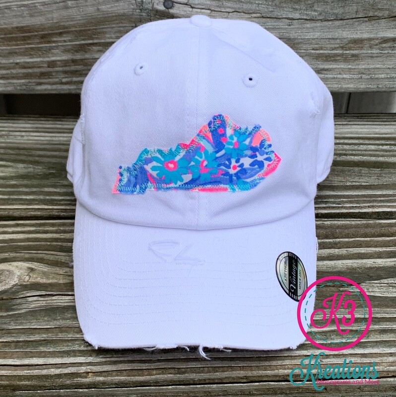 Kentucky State Lilly Print Distressed Cap
