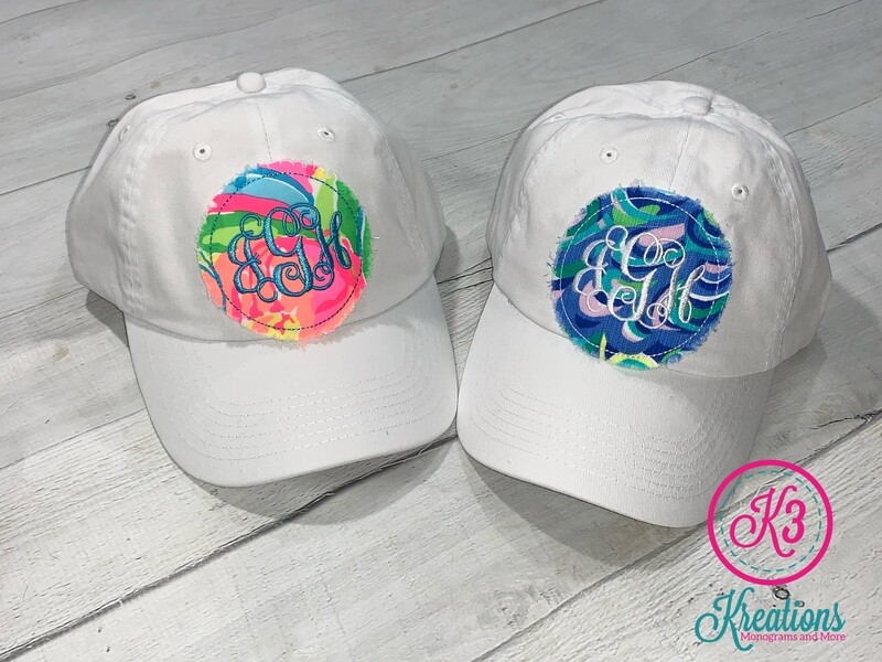 Monogrammed Lilly Raggy Patch Cap
