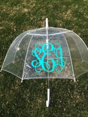 Clear Dome Monogrammed Umbrella
