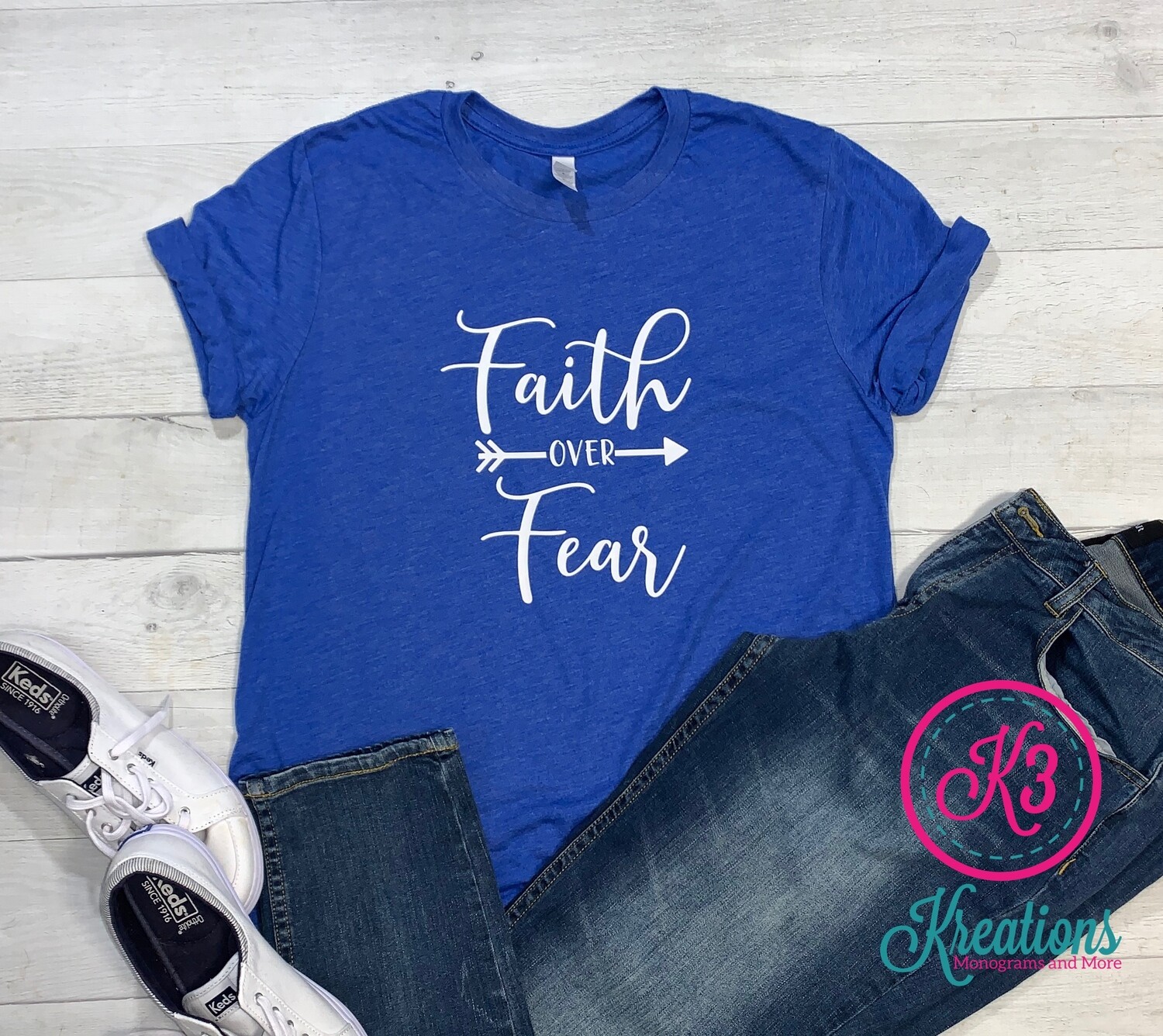 Adult Faith Over Fear Tri-Blend Short Sleeve Tee