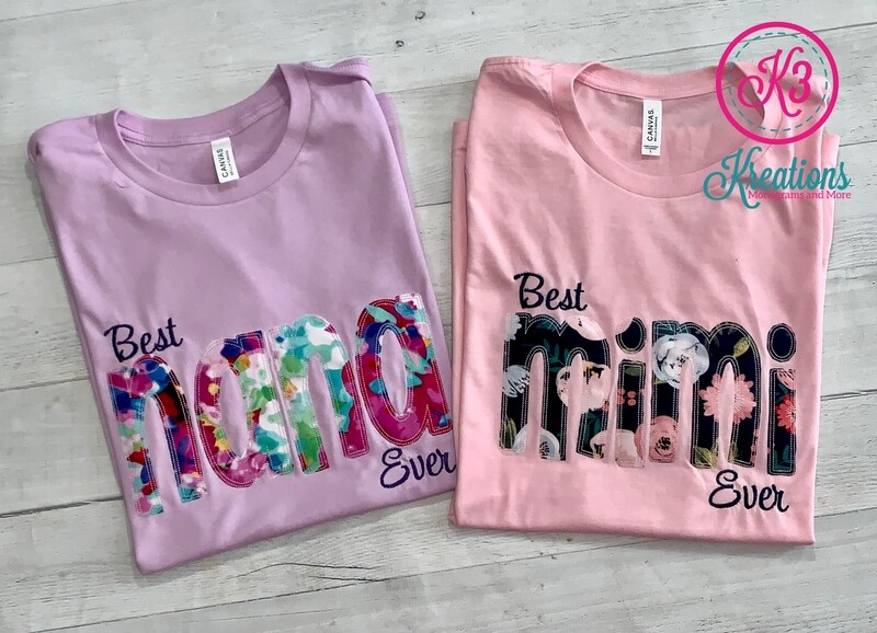 Best Grandma Ever Short Sleeve Tee (Choose personalization)