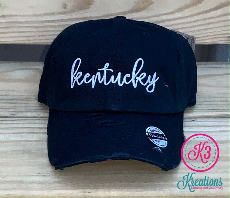 Kentucky Script Embroidered Cap