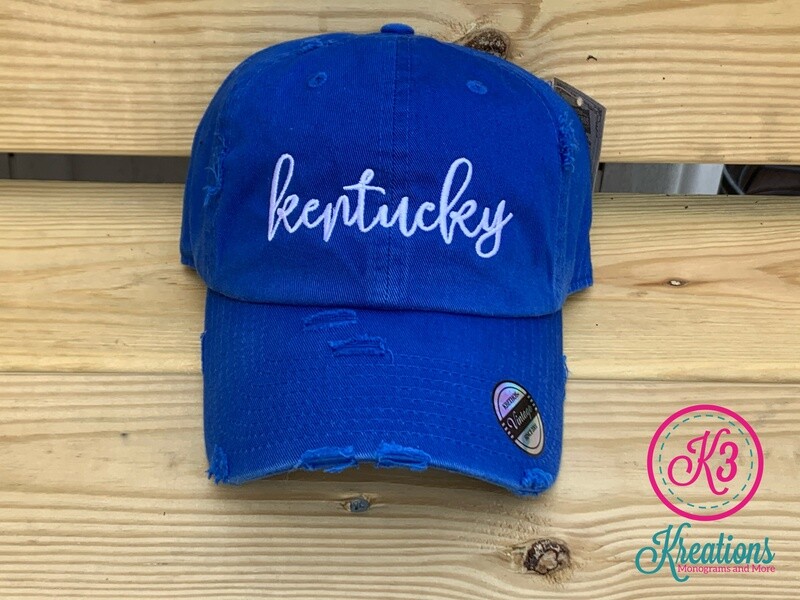 Kentucky Script Embroidered Cap