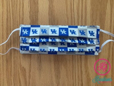 UK Wildcats Checkerboard Cotton Fabric Face Mask