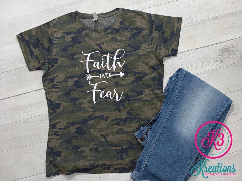 Adult Vintage Faith Over Fear Jersey Tee