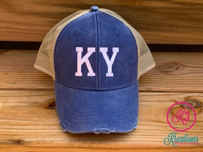 KY Distressed Trucker Hat