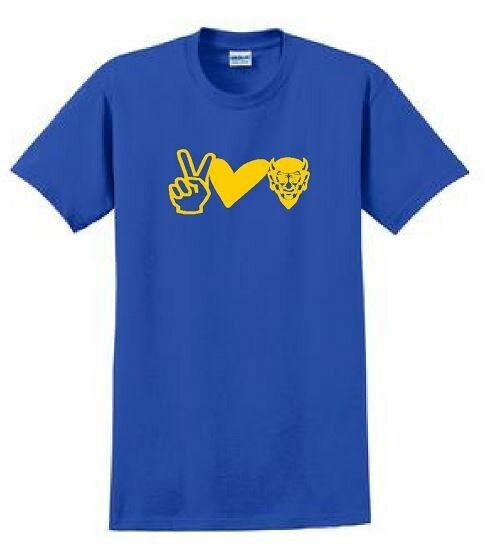 Peace Love Devils Short Sleeve T-shirt-Royal ADULT (HCGG)