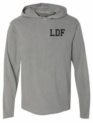 Adult Grey LDF Heavyweight Hooded Long Sleeve Tee