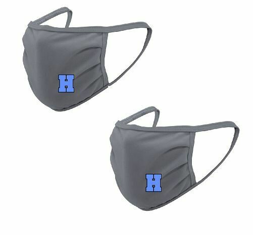 2-Pack Hayes Grey Face Mask with Blue H
