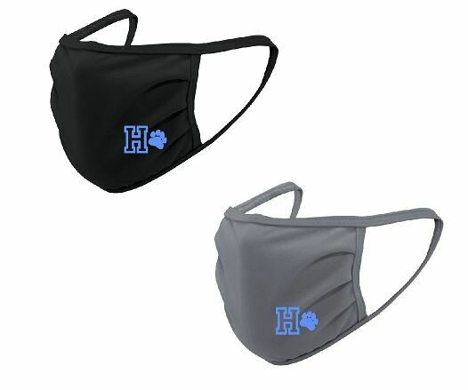 2-Pack Hayes Black & Grey Face Mask with Blue H/Pawprint