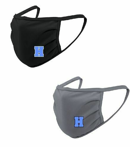 2-Pack Hayes Black & Grey Face Mask with Blue H