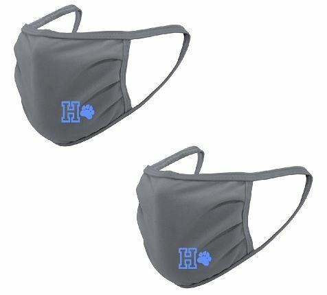 2-Pack Hayes Grey Face Mask with Blue H/Pawprint
