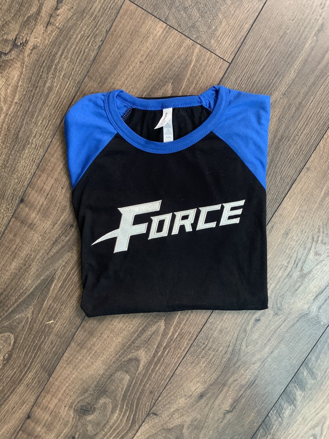 Adult Force Black/Royal Baseball Bella + Canvas T-Shirt