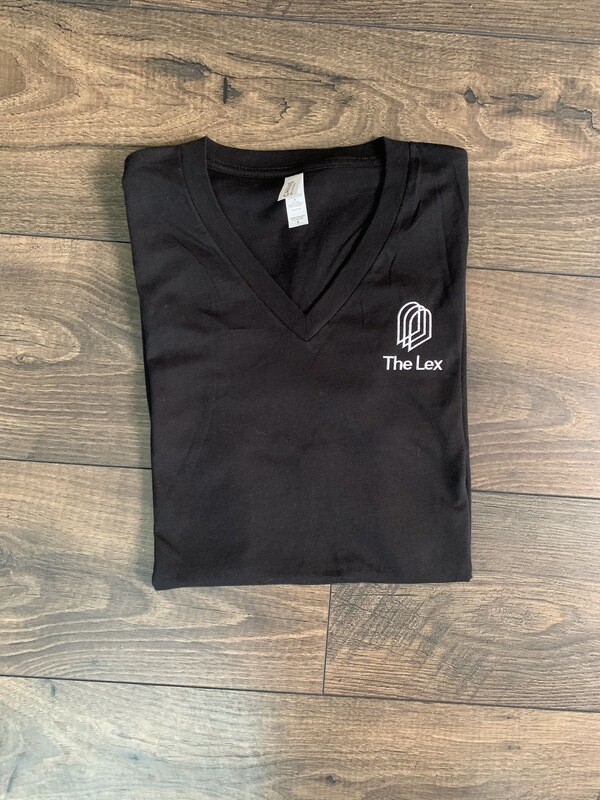 Unisex Bella + Canvas Jersey V-Neck Black Short Sleeve Tee (LTC)