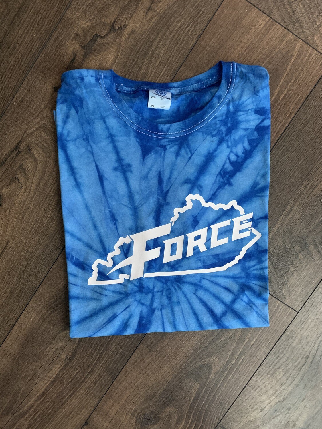Youth Royal Tie-Dye Kentucky Force Short OR Long Sleeve Tee