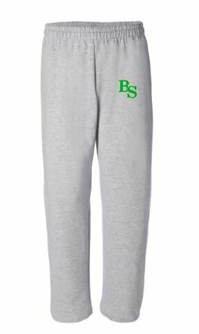 Open Bottom Sweatpants with BS logo with option to add sport or club under logo.