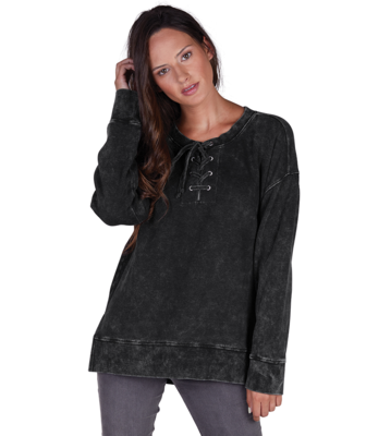 Ladies Derby Lace-Up Black Tunic