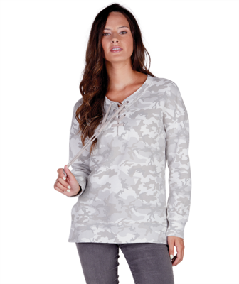 Ladies Derby Lace-Up Camo Print Tunic