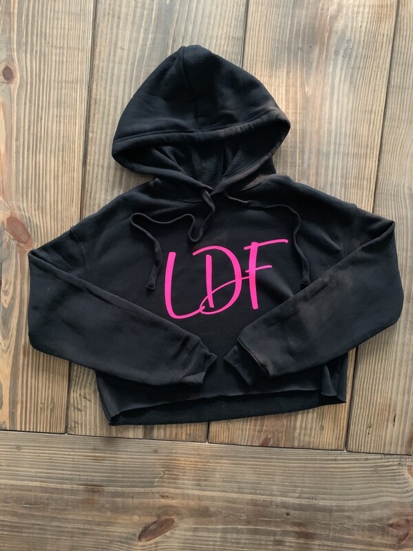 Ladies LDF Black Cropped Hoodie (LDF)