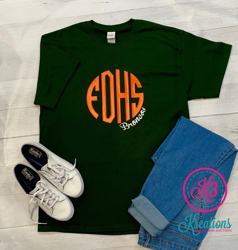 FDHS Monogram T-shirt - Short OR Long Sleeve