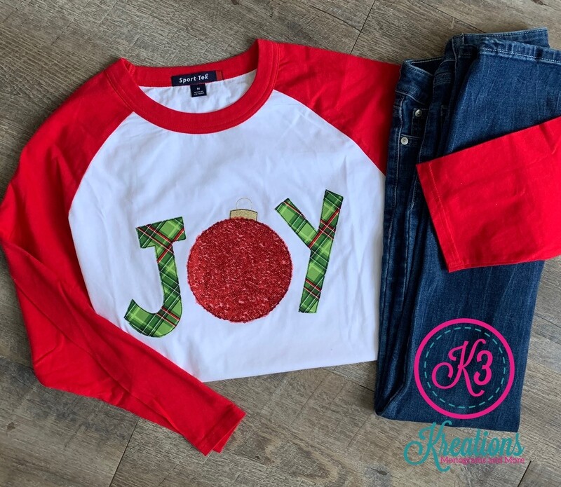 Adult JOY White/Red Raglan Jersey