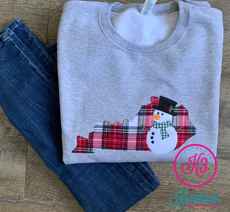 Youth Plaid Kentucky Snowman Gray Sweatshirt