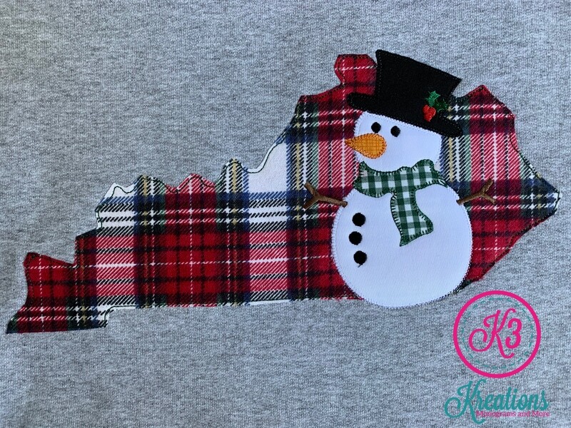 Adult Plaid Kentucky Snowman Gray Sweatshirt