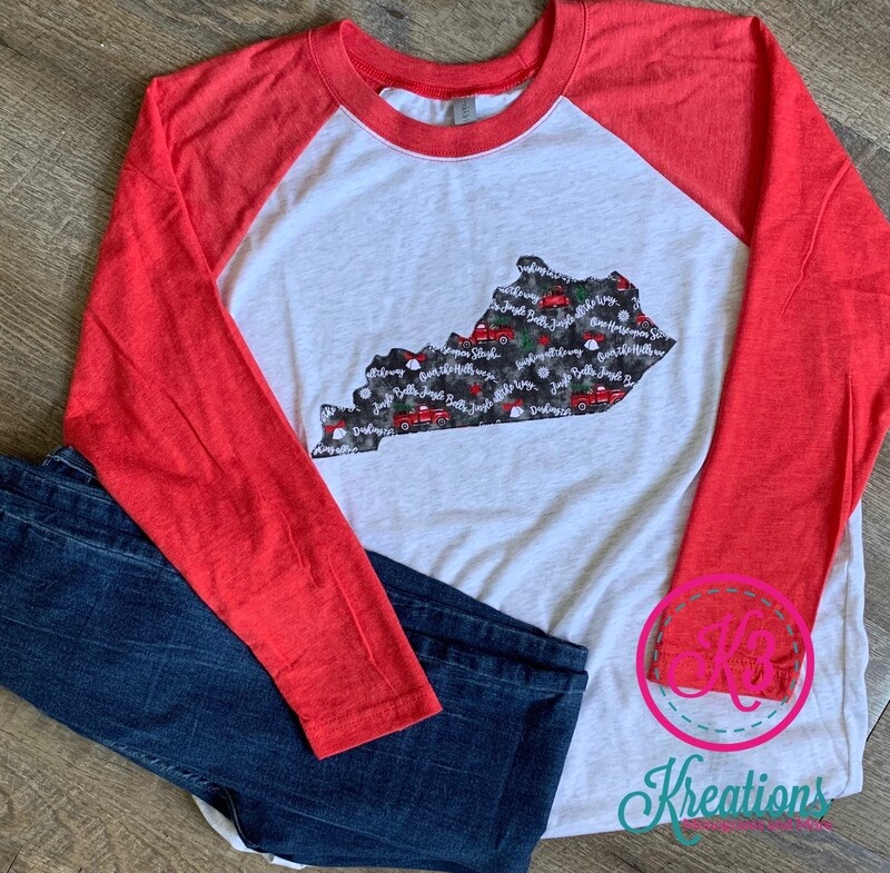 Adult Kentucky Jingle Bells Raglan Jersey