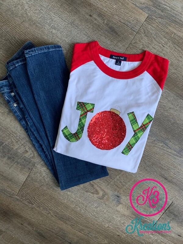 Adult JOY White/Red Raglan Jersey