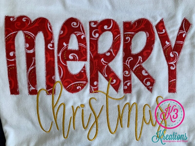 Adult White Merry Christmas Long Sleeve Tee