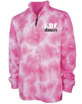 Ladies Pink Tie-Dye LDF Dancer Quarter Zip Sweatshirt (LDF)