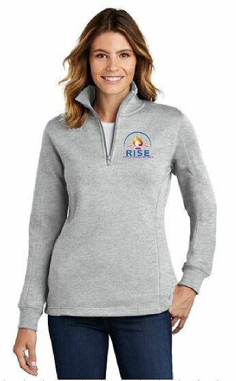 RISE Ladies 1/4 Zip Fleece Pullover with choice of logo