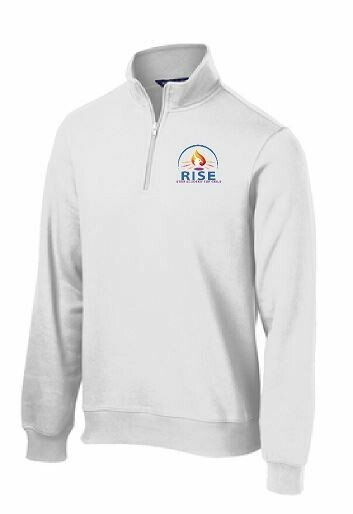 RISE Unisex 1/4 Zip Fleece Pullover with choice of logo