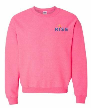 RISE Unisex Crewneck Sweatshirt with choice of logo - YOUTH SIZING