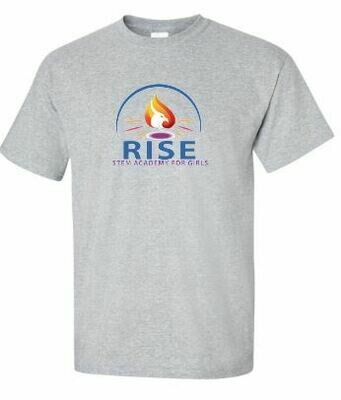 RISE Unisex Short Sleeve Tee with full logo on front chest - ADULT SIZING