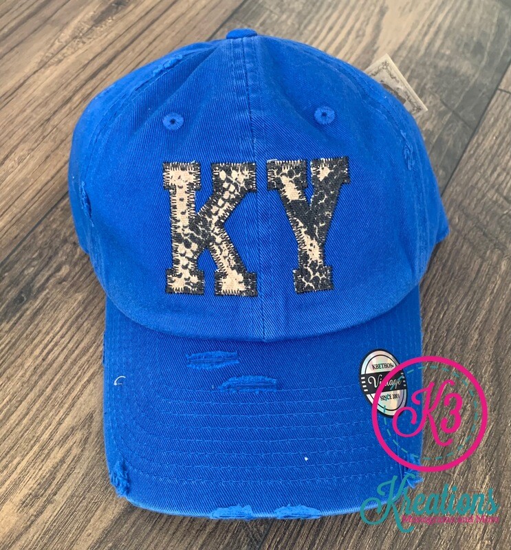 KY Snakeskin Applique Distressed Cap