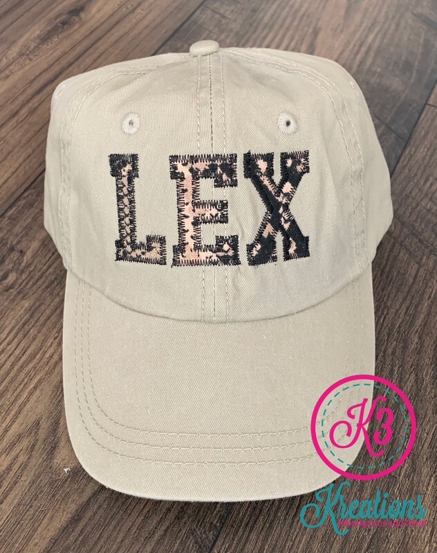 LEX Snakeskin Applique Distressed Cap