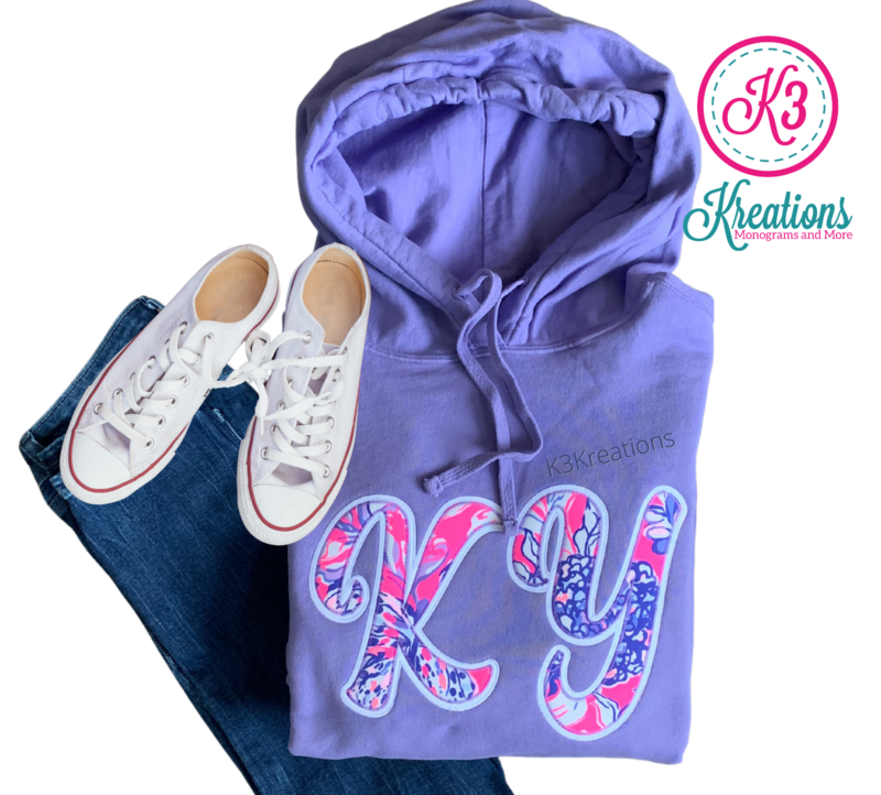 Adult KY Lilly Print Purple Hooded Sweatshirt