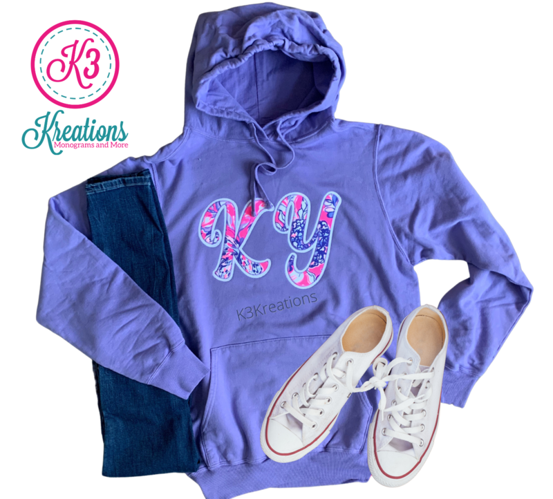 Adult KY Lilly Print Purple Hooded Sweatshirt
