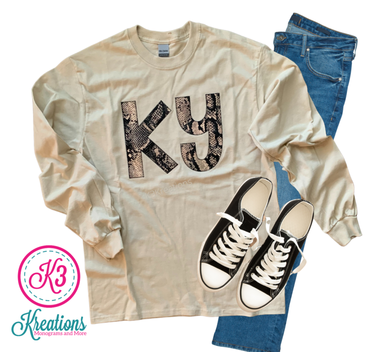 Adult KY Snakeskin Sand Long Sleeve T-Shirt