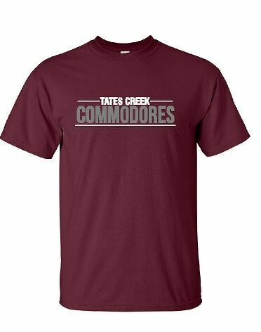 Tates Creek Commodores Unisex Short Sleeve Tee YOUTH and ADULT  (TCDT)