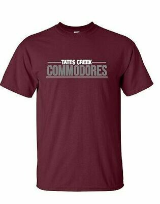 Tates Creek Commodores Unisex Short Sleeve  YOUTH and ADULT  (TCDT)