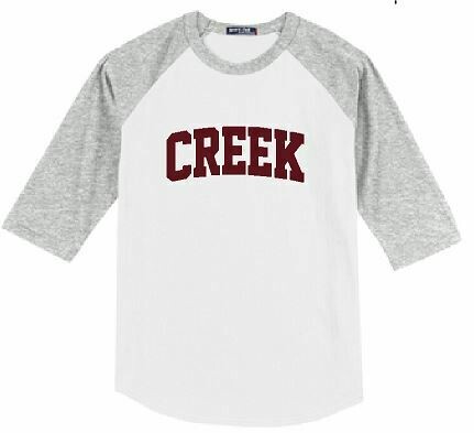 CREEK Baseball Jersey - YOUTH and ADULT - Choice of Design Fabric (TCDT)