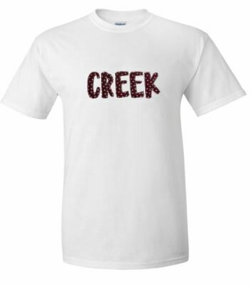 CREEK Fun Font Unisex Short Sleeve  YOUTH and ADULT - Choice of Design Fabric (TCDT)